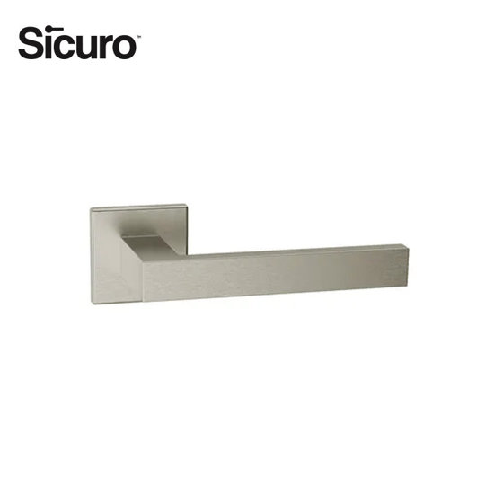 Image de POIGNÉE DE PORTE AVEC ROSACE YORK NICKEL/SATIN WC R02BN202 SICURO