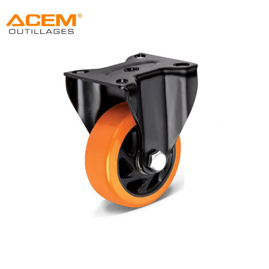 Image de ROUE FIXE A PLATINE ORANGE DE D75X32MM ACEM