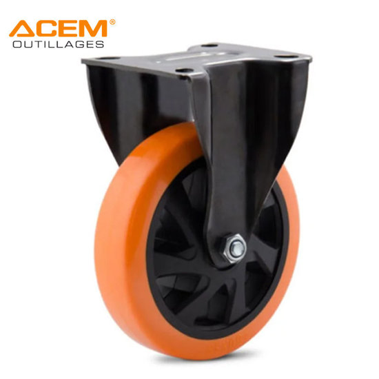 Image de ROUE FIXE A PLATINE ORANGE DE D125X32MM ACEM