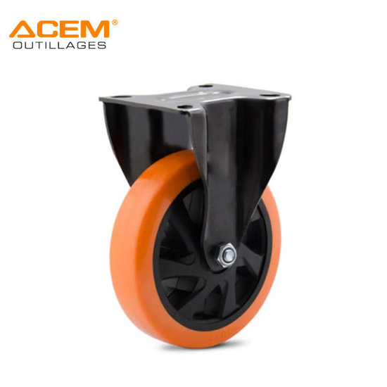 Image de ROUE FIXE A PLATINE ORANGE DE D100X32MM ACEM
