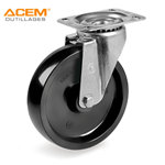 Image de ROUE PIVOT AVEC PLAQUE NOIR HAUTE TEMPERATURE D100X35 ACEM