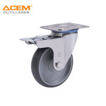 Image de ROUE PIVOT AVEC PLAQUE ET FREIN GRIS D75X23MM ACEM