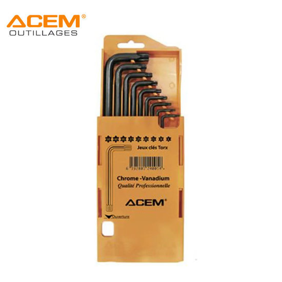 Image de JEUX CLES MALES COUDEES TORX EN BOITE 9PCS ACEM