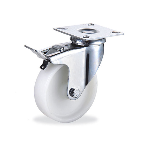 Image de ROUE PIVOT AVEC PLAQUE ET FREIN EN NYLON 3024 D50