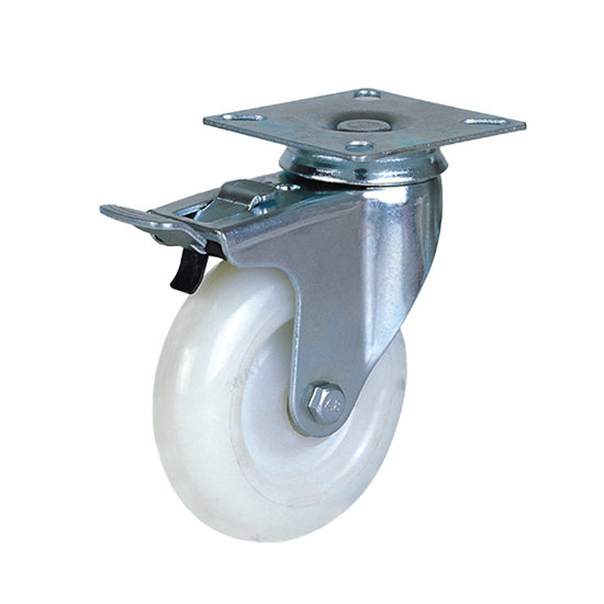 Image de ROUE PIVOT SUR PLAQUE + FREIN A-J04 D 125 MM