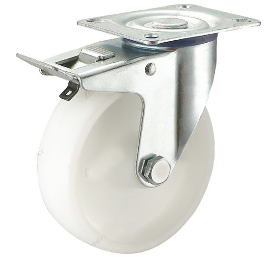 Image de ROUE PIVOT SUR PLAQUE + FREIN A-J04 D152 MM