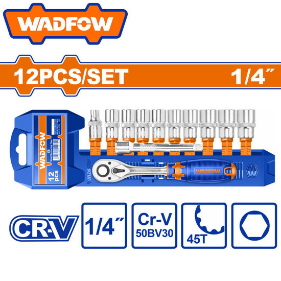 Image de JEU 12 CLE CLIQUET 1/4"CR-V WST4212 WADFOW