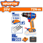 Image de VISSEUSE PERCEUSE A PERCUSSION 20V 72N.m M/METAL WCDP7281 WADFOW