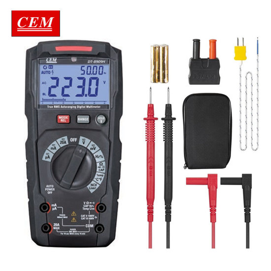 Image de MULTIMETRE NUMERIQUES TRMS 1000V-20A-GRAP DT-8909H CEM