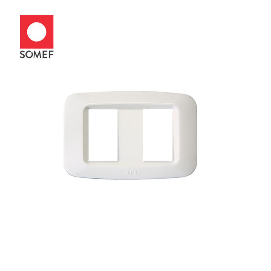 Image de PLAQUE YES 45 RECTANGULAIRE BLANC 1+1 MODULES 45PY002BB- SOMEF